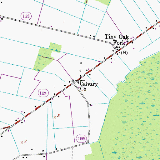 Topographic Map of Calvary Church, NC
