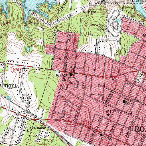 Topographic Map of Calvary Church, NC