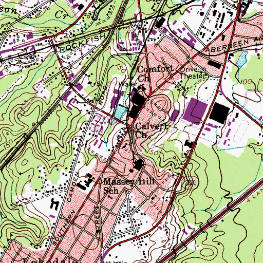 Topographic Map of Calvert Church, NC
