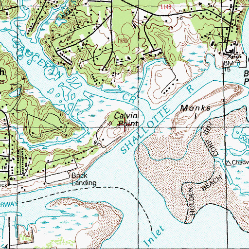 Topographic Map of Calvin Point, NC