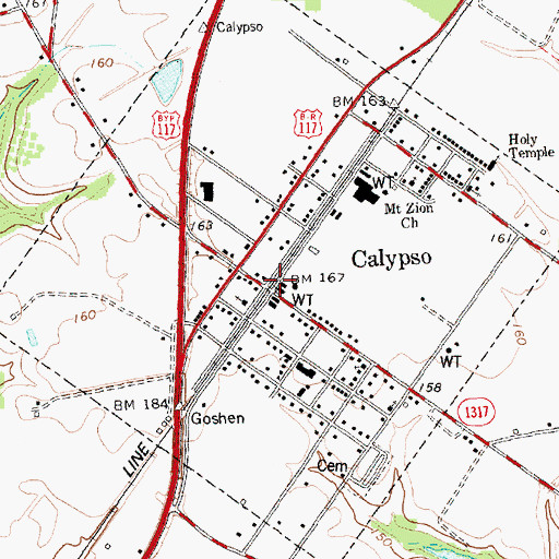 Topographic Map of Calypso, NC