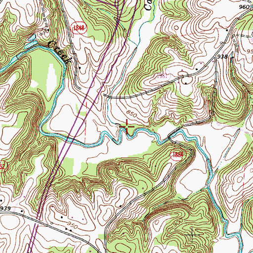 Topographic Map of Camel Branch, NC