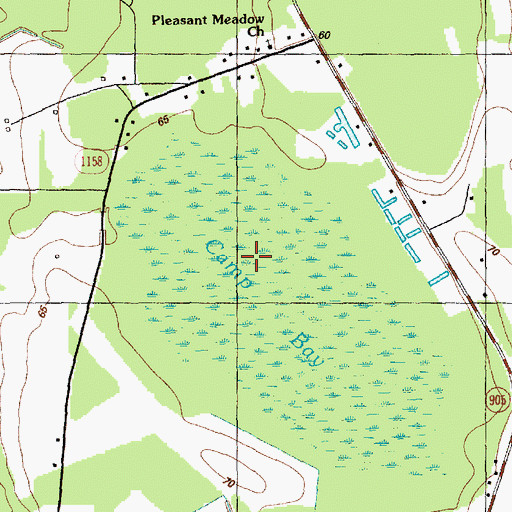 Topographic Map of Camp Bay, NC
