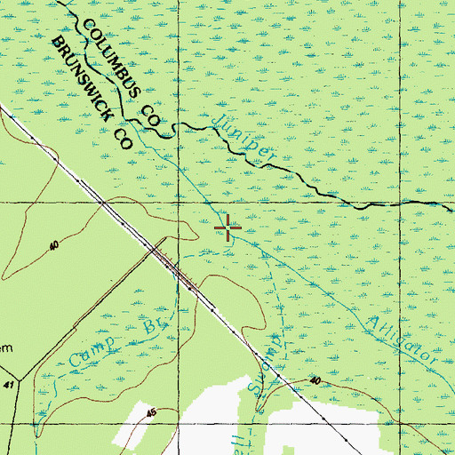 Topographic Map of Camp Branch, NC