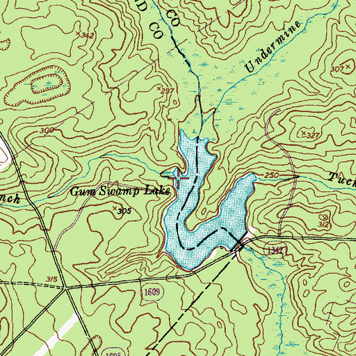 Topographic Map of Camp Branch, NC