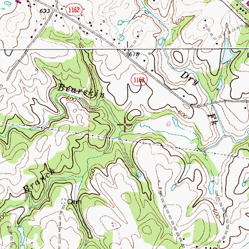 Topographic Map of Camp Branch, NC