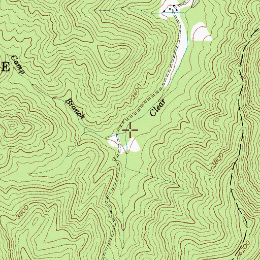 Topographic Map of Camp Branch, NC