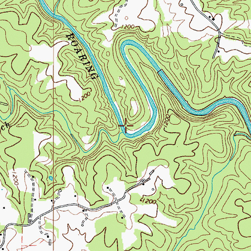 Topographic Map of Camp Branch, NC