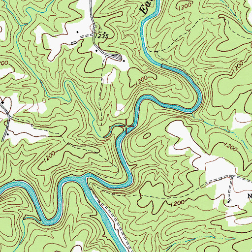 Topographic Map of Camp Branch, NC