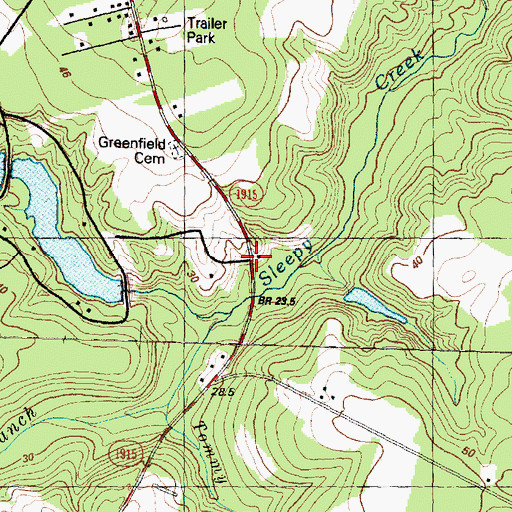 Topographic Map of Camp Carver, NC