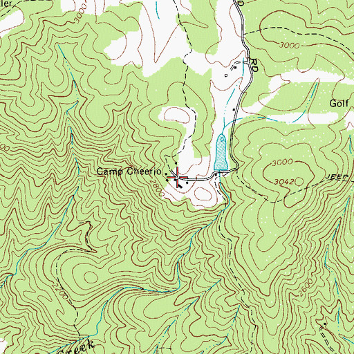 Topographic Map of Camp Cheerio, NC