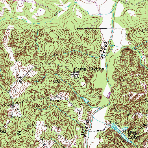 Topographic Map of Camp Civitan, NC