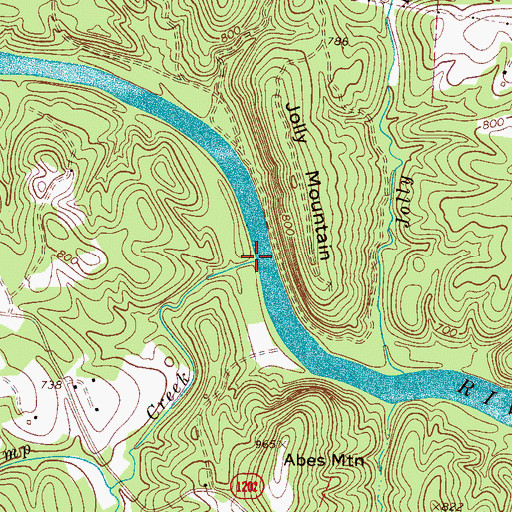 Topographic Map of Camp Creek, NC