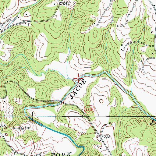 Topographic Map of Camp Creek, NC