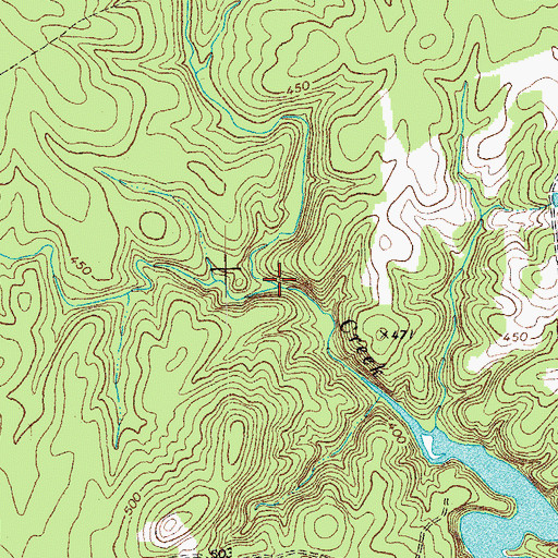 Topographic Map of Camp Creek, NC