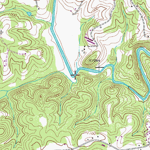 Topographic Map of Camp Creek, NC