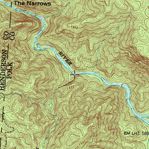 Topographic Map of Camp Creek, NC