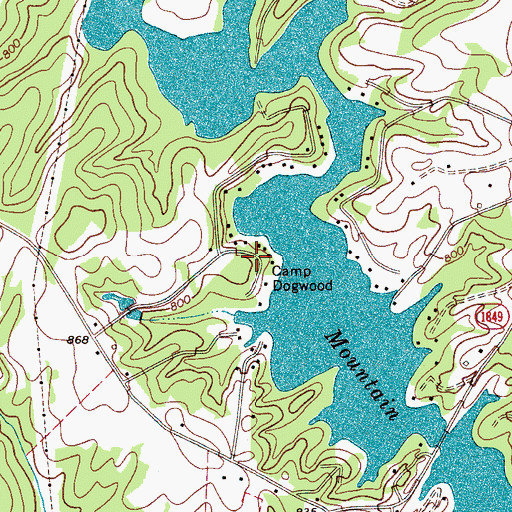 Topographic Map of Camp Dogwood, NC