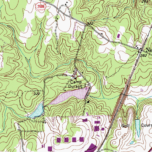 Topographic Map of Camp Durant, NC