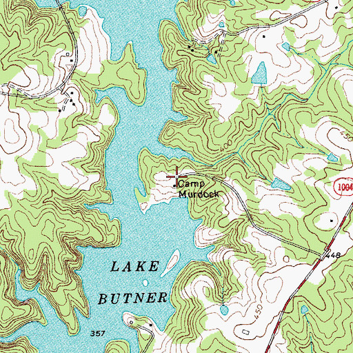 Topographic Map of Camp Murdock, NC