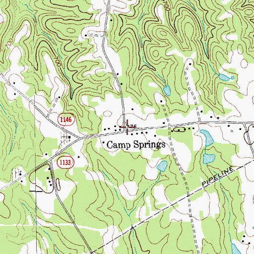 Topographic Map of Camp Springs, NC