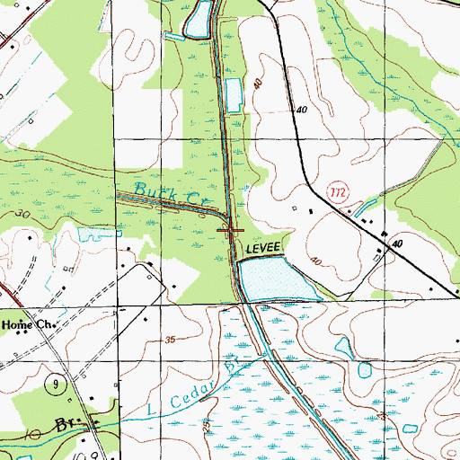Topographic Map of Camp Swamp, NC