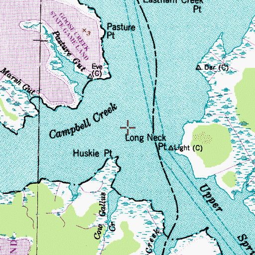 Topographic Map of Campbell Creek, NC