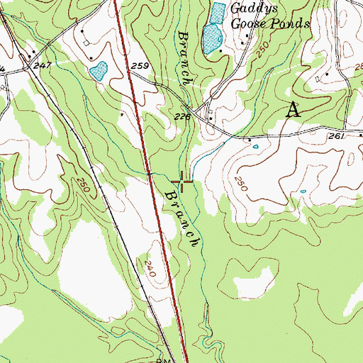Topographic Map of Canal Branch, NC