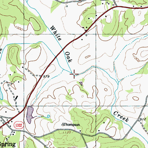 Topographic Map of Canal Creek, NC