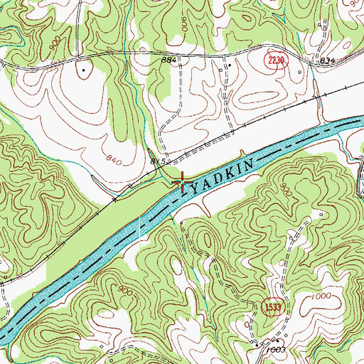 Topographic Map of Candiff Creek, NC