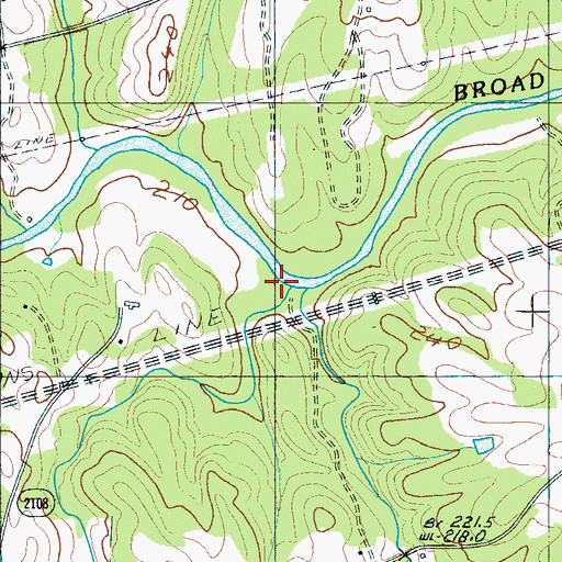 Topographic Map of Cane Creek, NC