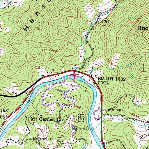 Topographic Map of Cane Creek, NC