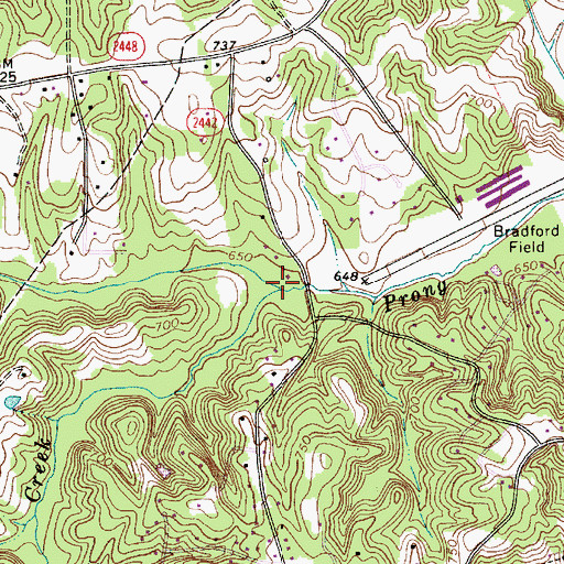 Topographic Map of Cane Creek, NC