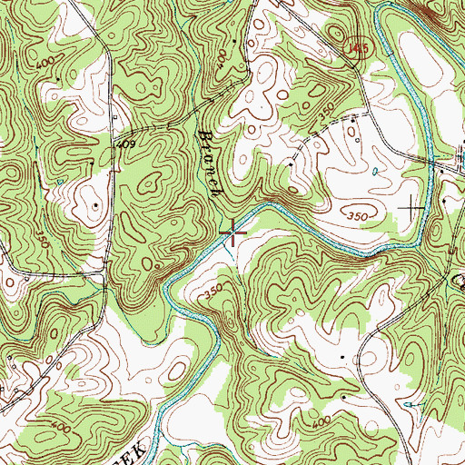 Topographic Map of Canebreak Branch, NC