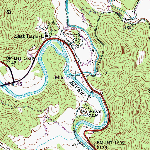 Topographic Map of Caney Fork, NC