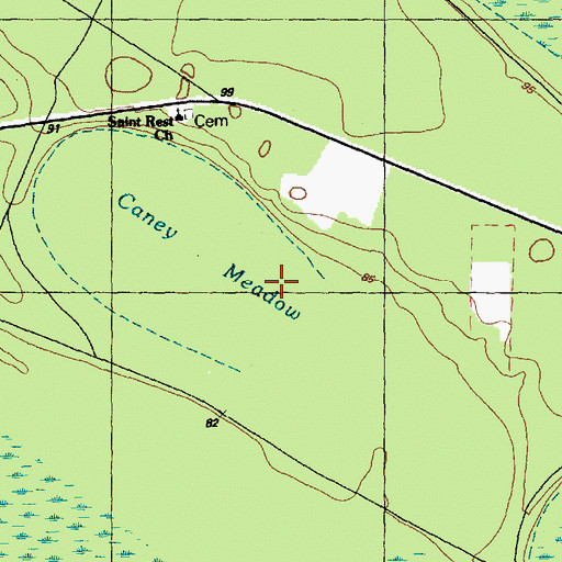 Topographic Map of Caney Meadow, NC