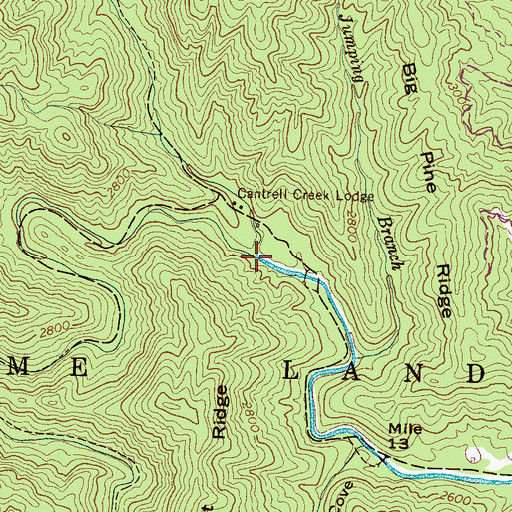 Topographic Map of Cantrell Creek, NC