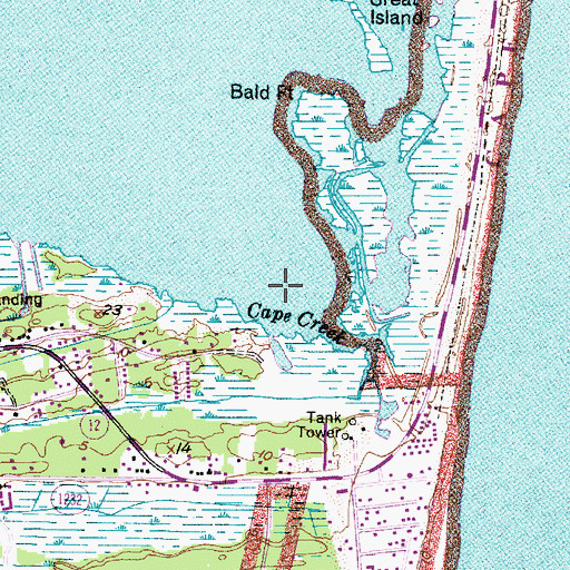 Topographic Map of Cape Creek, NC