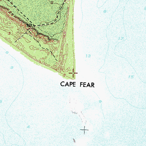 Topographic Map of Cape Fear, NC