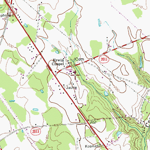 Topographic Map of Cape Fear Academy, NC