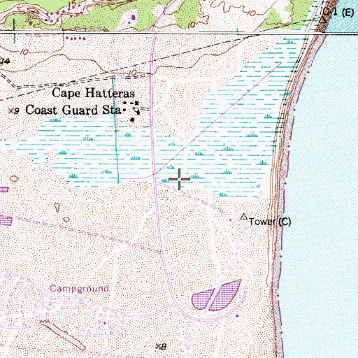 Topographic Map of Cape Hatteras National Seashore, NC