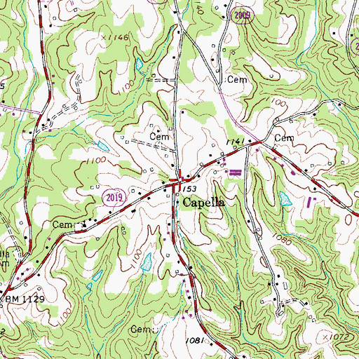 Topographic Map of Capella, NC