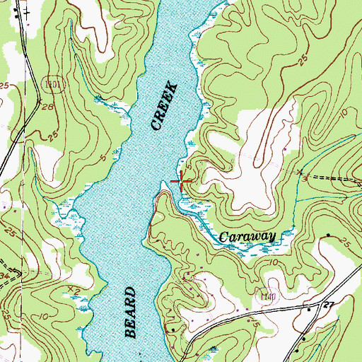 Topographic Map of Caraway Creek, NC