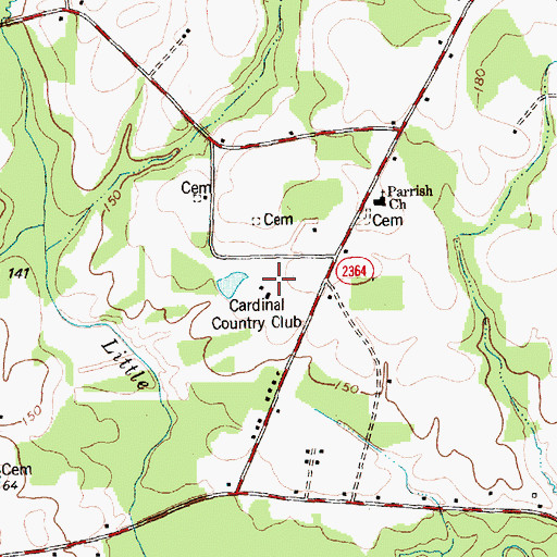 Topographic Map of Cardinal Country Club, NC