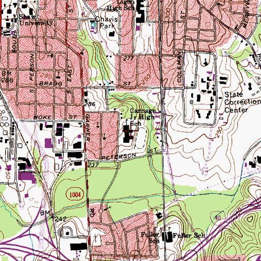 Topographic Map of Carnage Junior High School, NC