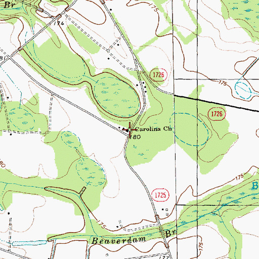 Topographic Map of Carolina Church, NC