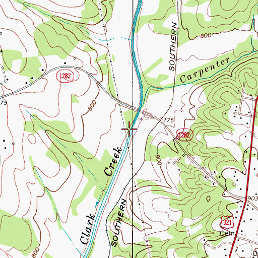 Topographic Map of Carpenter Creek, NC