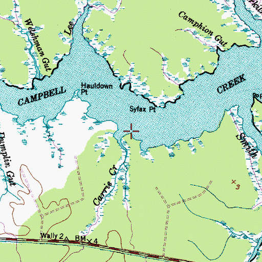 Topographic Map of Carrie Creek, NC