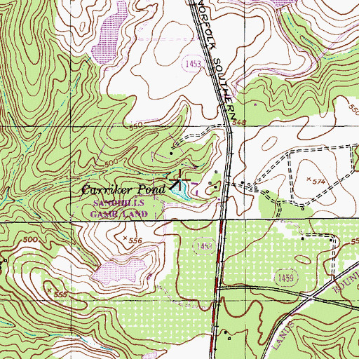 Topographic Map of Carriker Pond, NC
