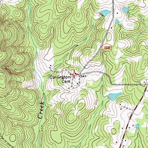Topographic Map of Carrington Cemetery, NC